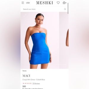 Meshki Mini Dress - Cobalt Blue